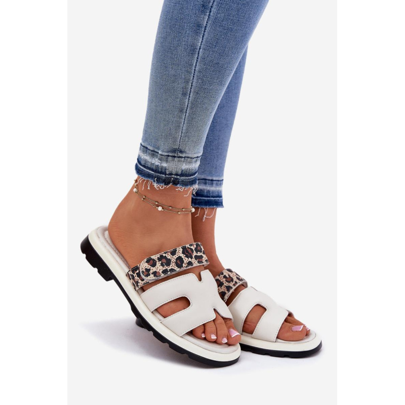 Dámske Kožené Sandále S Velcro Leopard Vinceza 66769 Svetlo Béžové - Béžová
