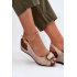 Dámske Ľahké Sandále Na Klíne Comfort Shoes Béžovo-Zlaté Efravia - Zlatá