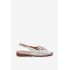 Elegantné sandále s ozdobou na plochom podpätku S.Barski KV51-003 strieborné - Srebrny