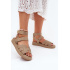 Dámske Sandále S Velcro Khaki Uvissa - Béžová