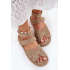 Dámske Sandále S Velcro Khaki Uvissa - Béžová