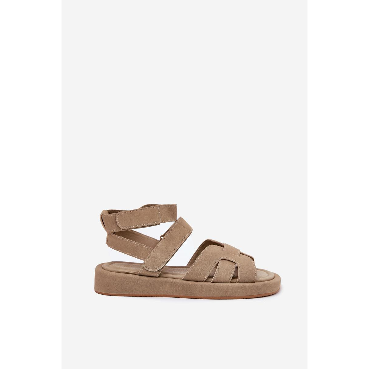Dámske Sandále S Velcro Khaki Uvissa - Béžová