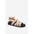 Eko Semišové Dámske Sandále S Velcro Béžové Valpera - Béžová