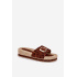 Dámske Sandále Na Platforme So Zlatou Prackou Leopard Selira - Odtiene hnedej a béžovej