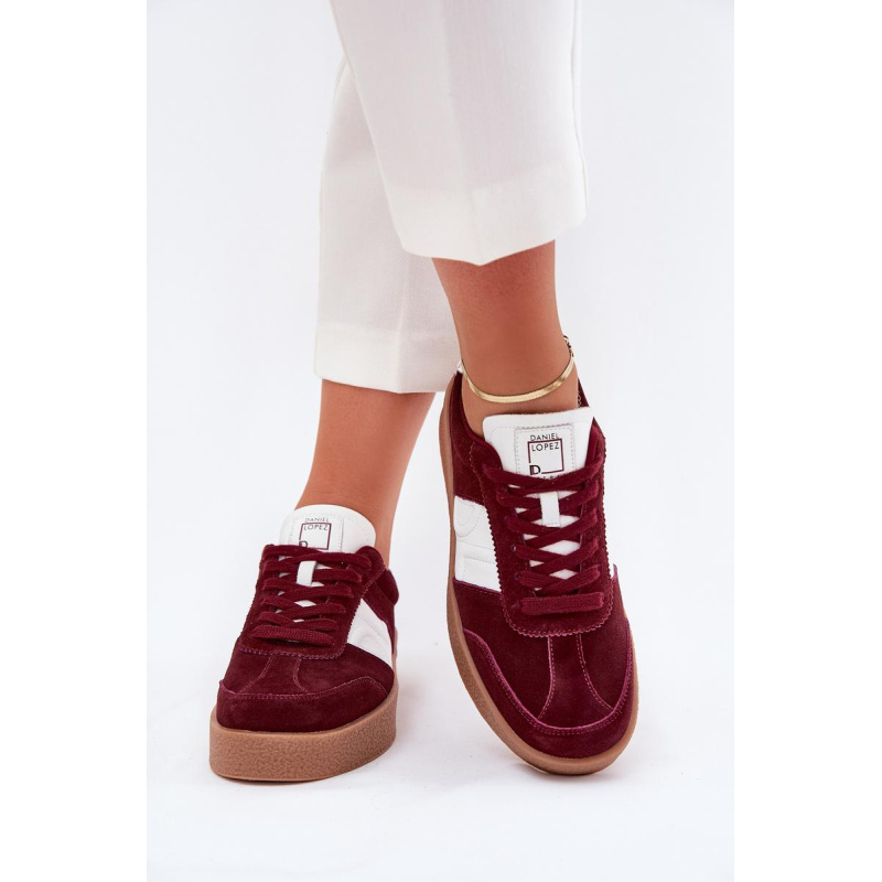 Semišové Sneakersy Dámske Daniel Lopez SS2D4023 Bordová - Odtiene červenej