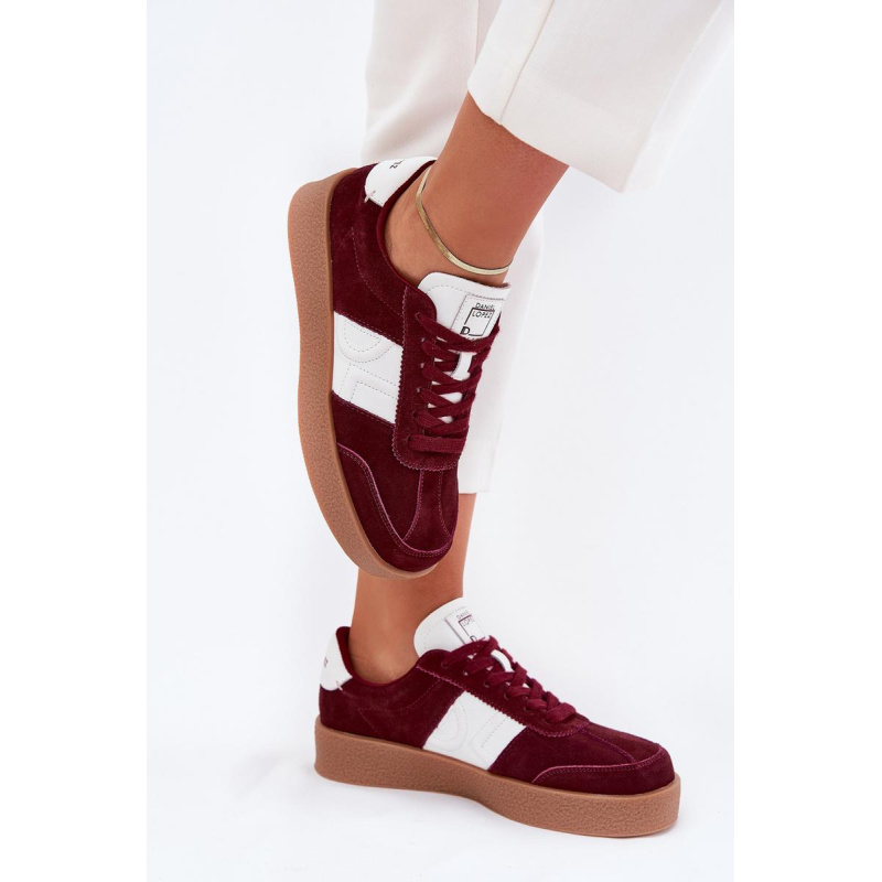 Semišové Sneakersy Dámske Daniel Lopez SS2D4023 Bordová - Odtiene červenej