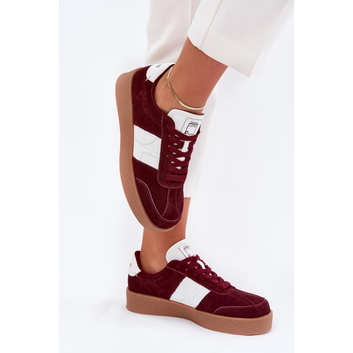 Semišové Sneakersy Dámske Daniel Lopez SS2D4023 Bordová - Odtiene červenej