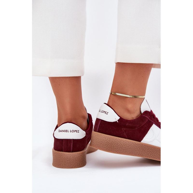 Semišové Sneakersy Dámske Daniel Lopez SS2D4023 Bordová - Odtiene červenej