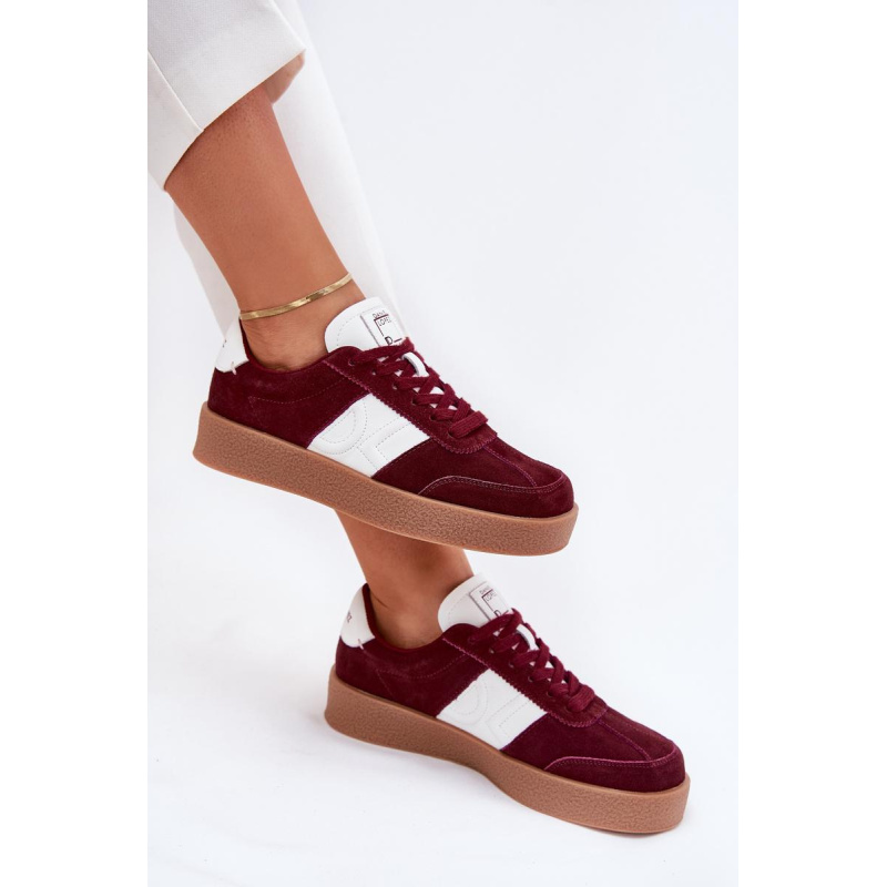 Semišové Sneakersy Dámske Daniel Lopez SS2D4023 Bordová - Odtiene červenej