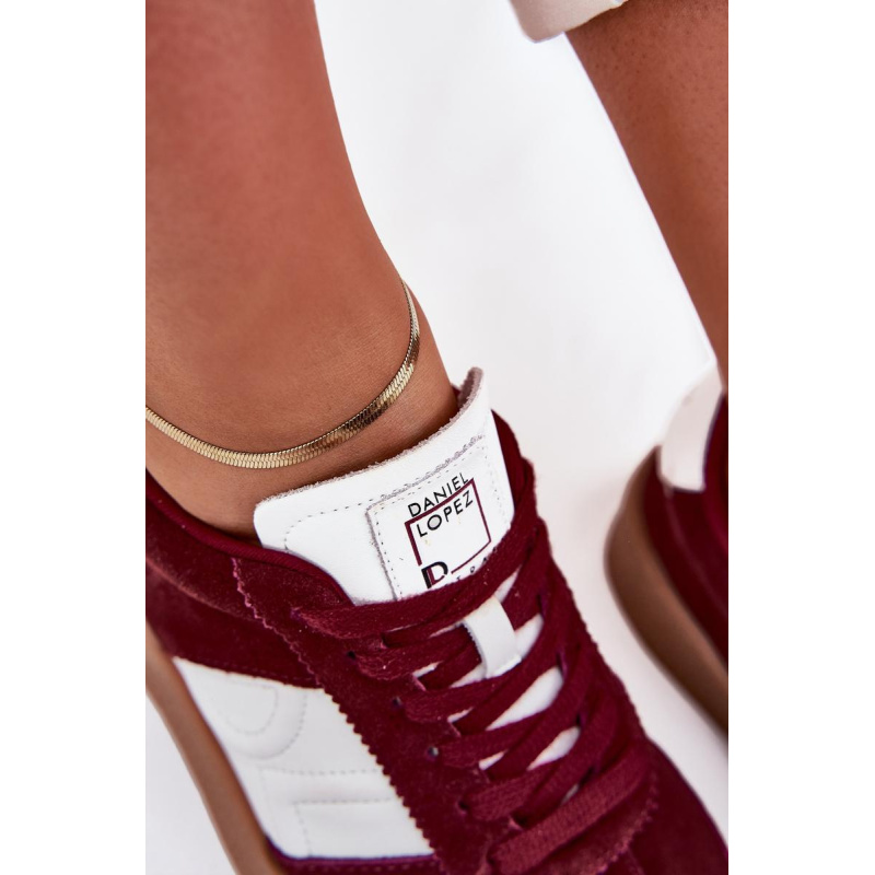 Semišové Sneakersy Dámske Daniel Lopez SS2D4023 Bordová - Odtiene červenej