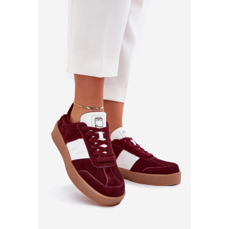 Semišové Sneakersy Dámske Daniel Lopez SS2D4023 Bordová - Odtiene červenej