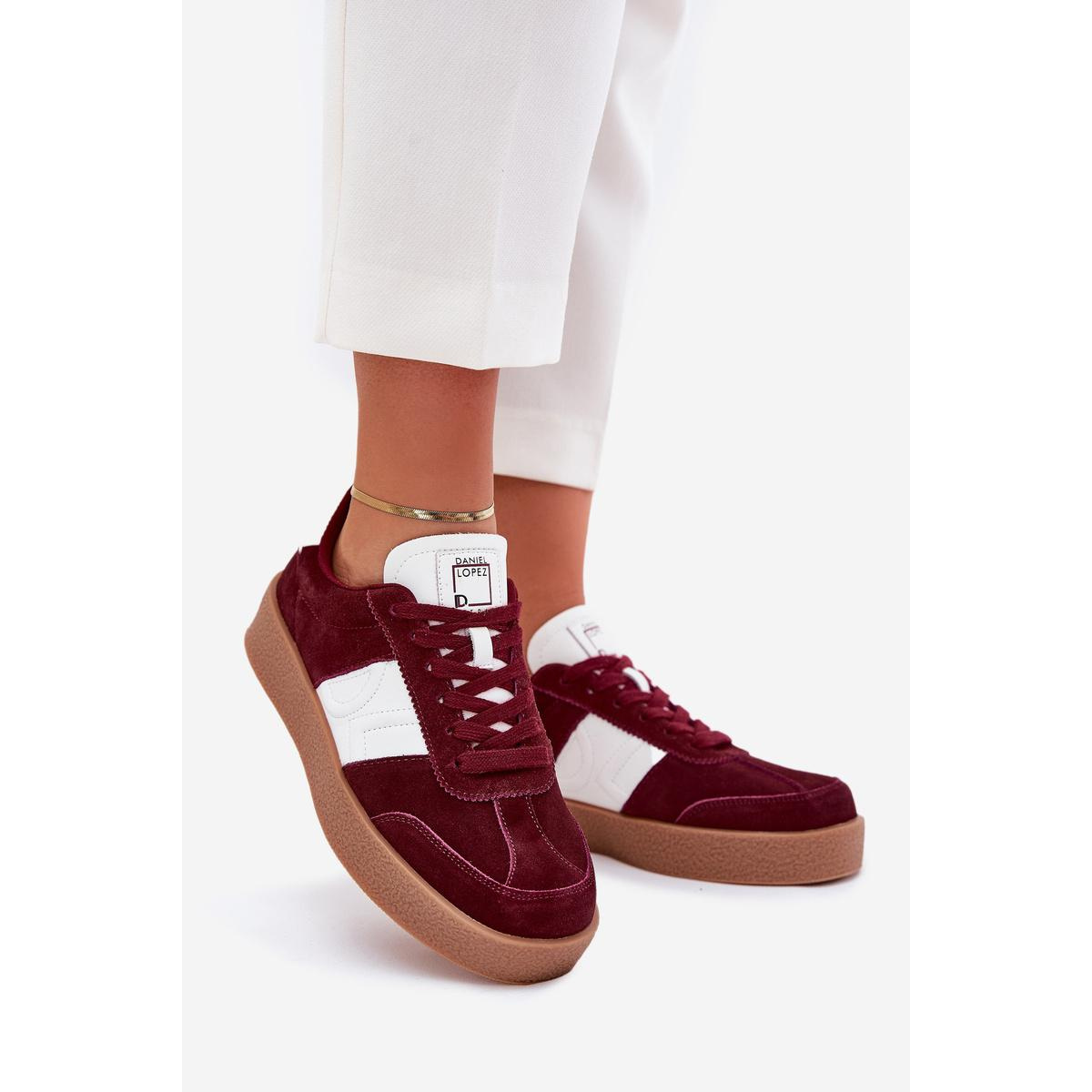 Semišové Sneakersy Dámske Daniel Lopez SS2D4023 Bordová - Odtiene červenej