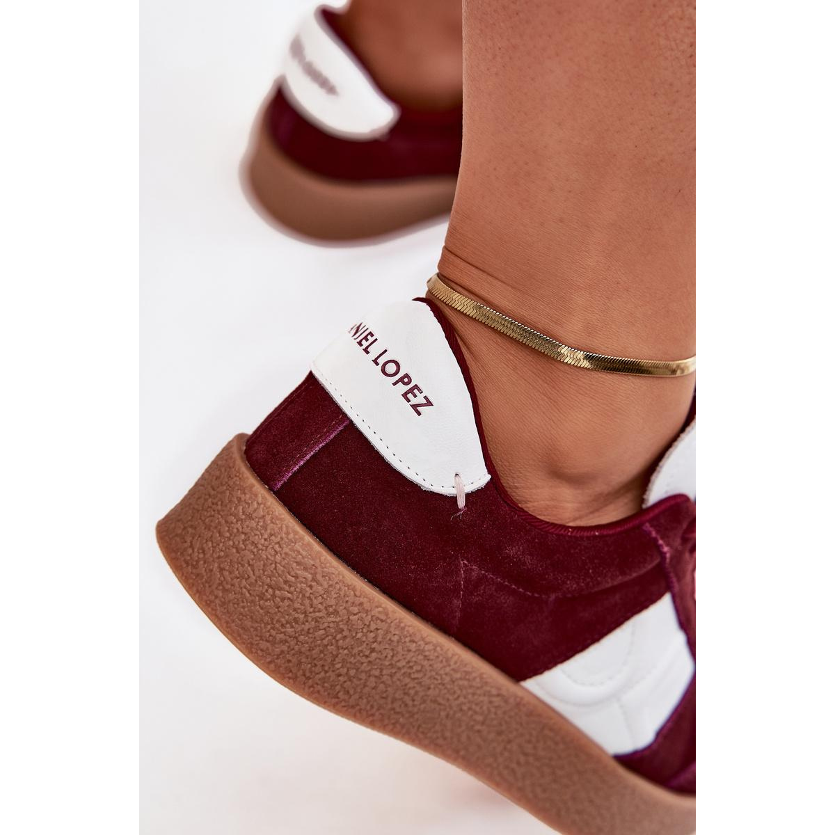 Semišové Sneakersy Dámske Daniel Lopez SS2D4023 Bordová - Odtiene červenej