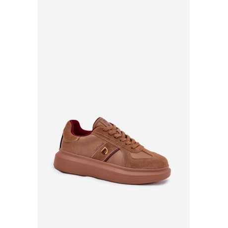 Dámske Kožené Sneakersy Na Platforme Daniel Lopez Just Dare SS2D4005 Hnedé - Odtiene hnedej a béžovej