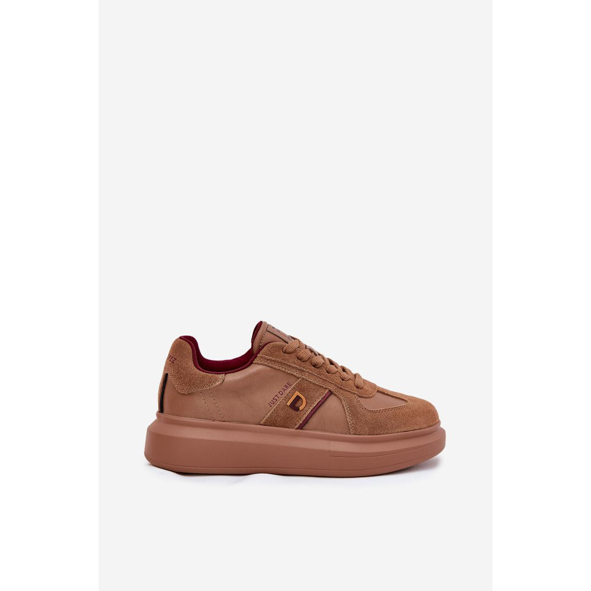 Dámske Kožené Sneakersy Na Platforme Daniel Lopez Just Dare SS2D4005 Hnedé - Odtiene hnedej a béžovej
