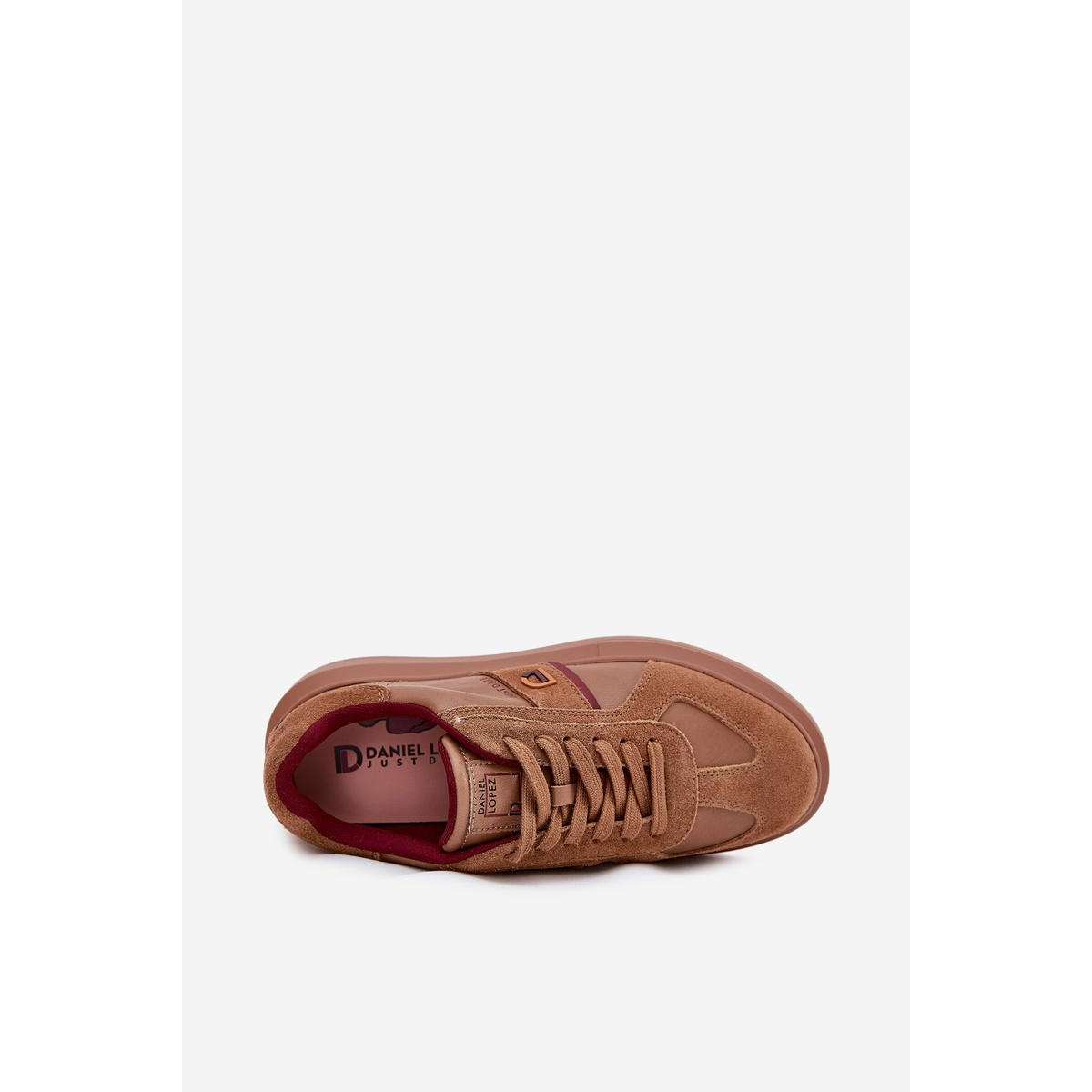 Dámske Kožené Sneakersy Na Platforme Daniel Lopez Just Dare SS2D4005 Hnedé - Odtiene hnedej a béžovej