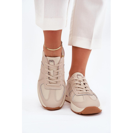 Kožené Dámske Športové Topánky Sneakers Daniel Lopez Just Dare SS2D4043 Béžové - Béžová