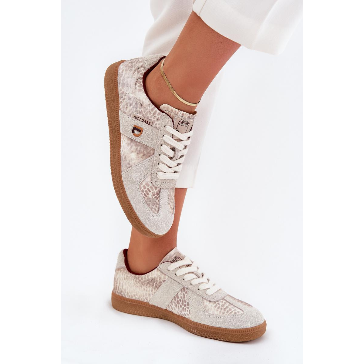 Dámske Sneaker Daniel Lopez Just Dare SS2D4032 Zvierací Vzor Béžové