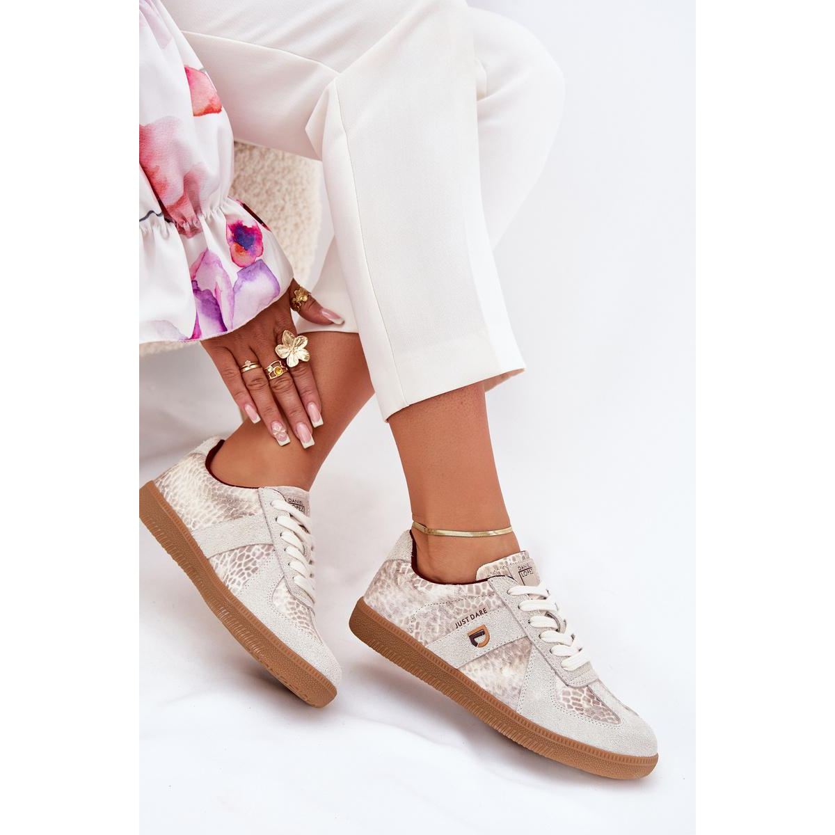 Dámske Sneaker Daniel Lopez Just Dare SS2D4032 Zvierací Vzor Béžové