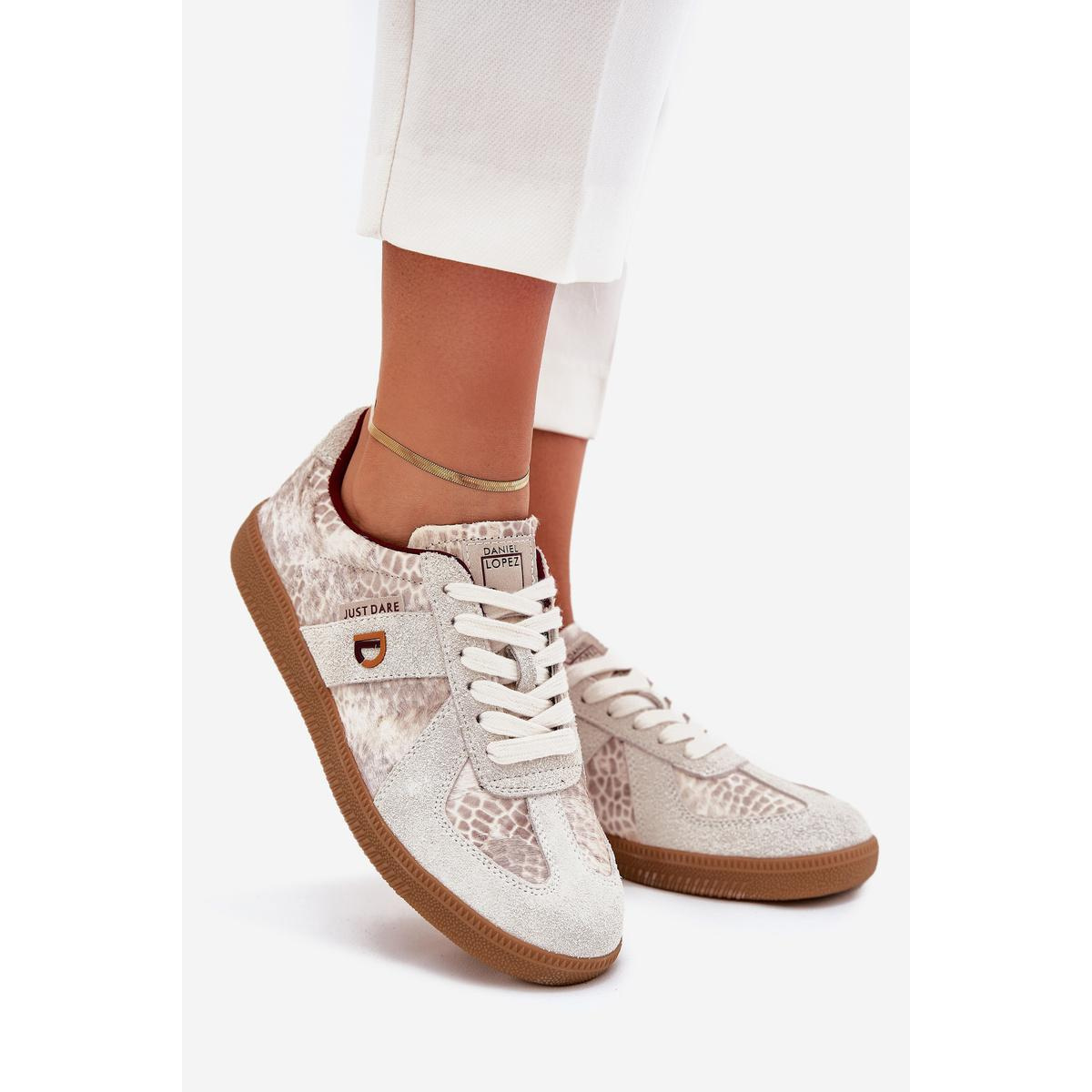 Dámske Sneaker Daniel Lopez Just Dare SS2D4032 Zvierací Vzor Béžové