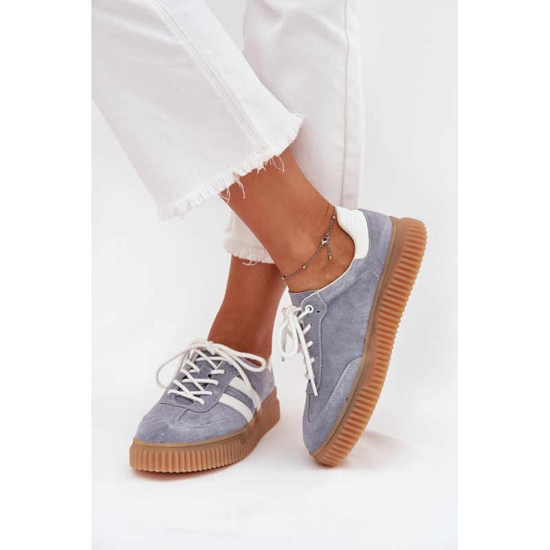 Semišové dámske sneakersy na platforme modré Marisae - Modrá