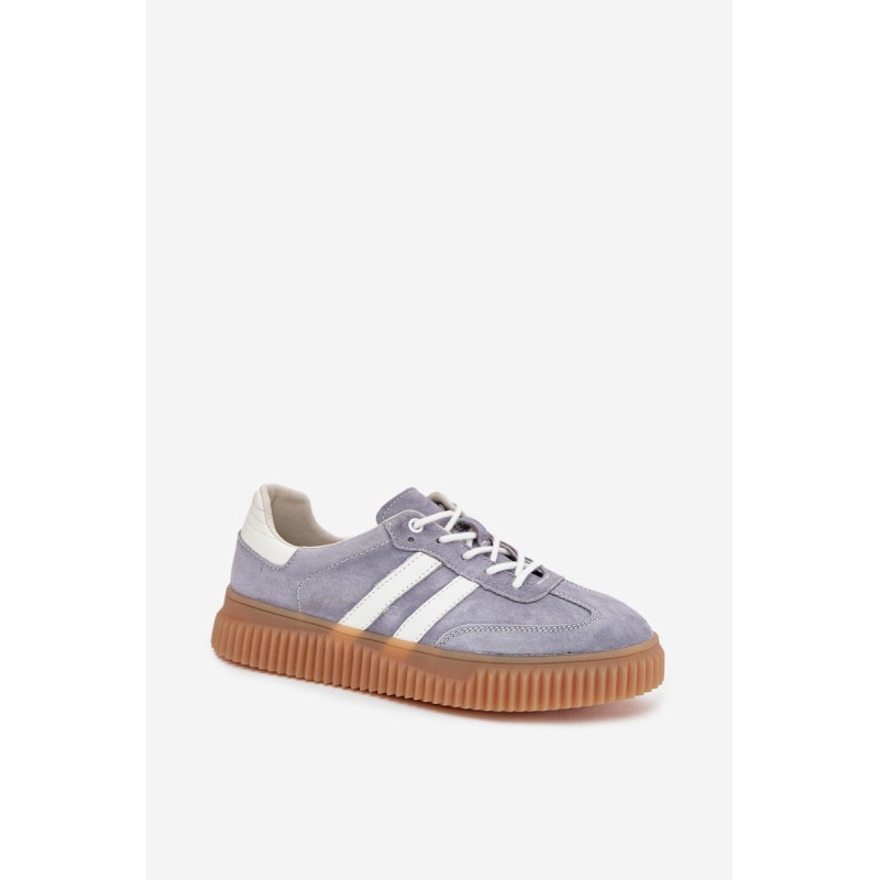 Semišové dámske sneakersy na platforme modré Marisae - Modrá
