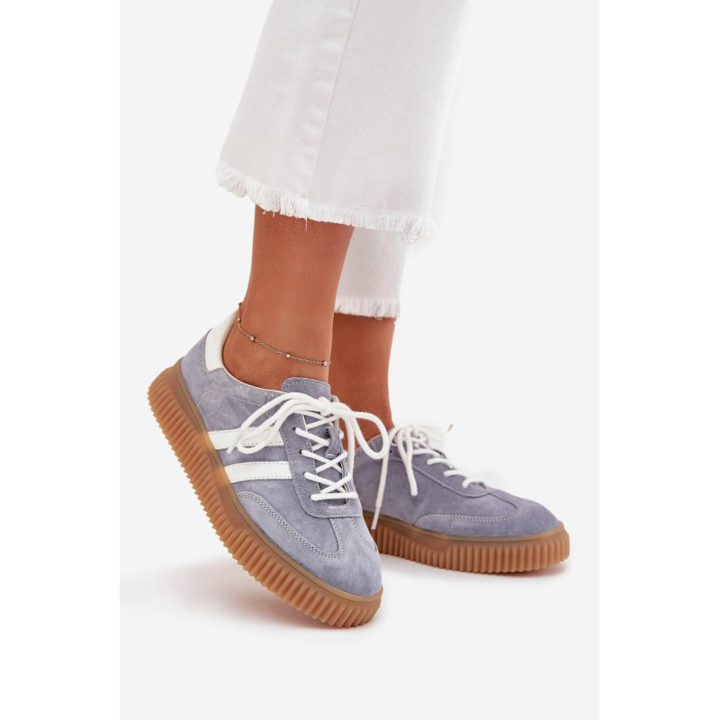 Semišové dámske sneakersy na platforme modré Marisae - Modrá