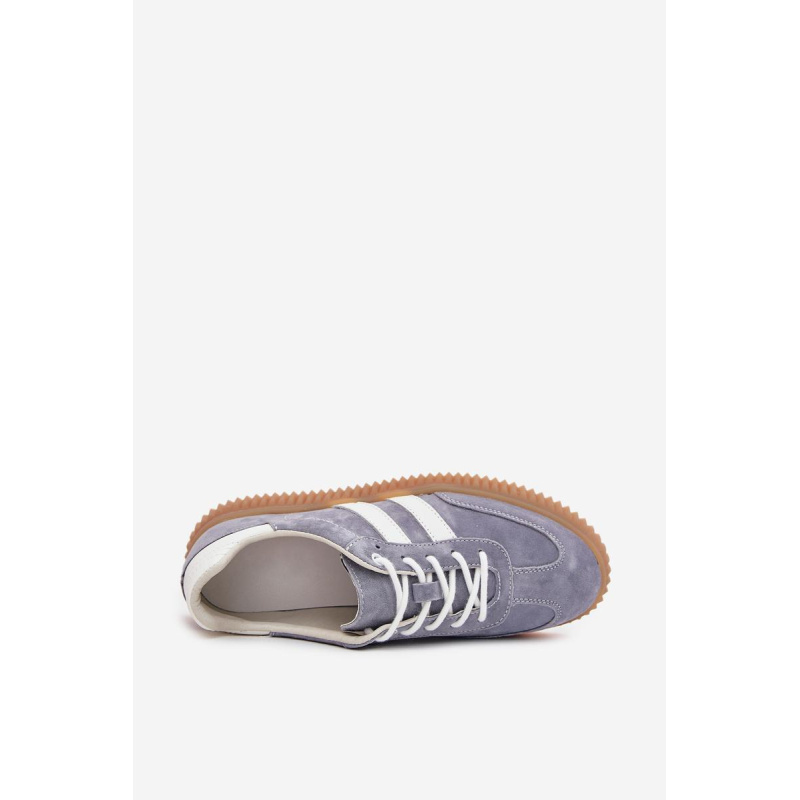 Semišové dámske sneakersy na platforme modré Marisae - Modrá