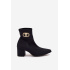 Dámske Čižmy Na Opätku So Zlatým Detailom Zazoo 3128 Čierne - Čierna