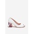 Kožené lodičky s ozdobným opätkom Lewski Shoes 2608/K biele - Biela