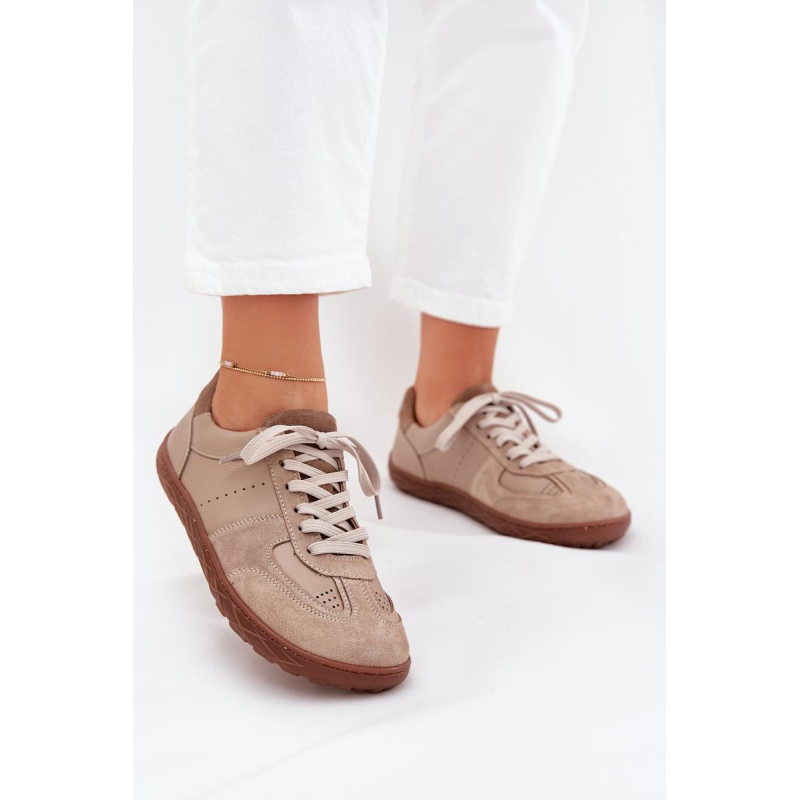 Dámske Kožené Tenisky Barefoot Zazoo N1277S2 Béžové