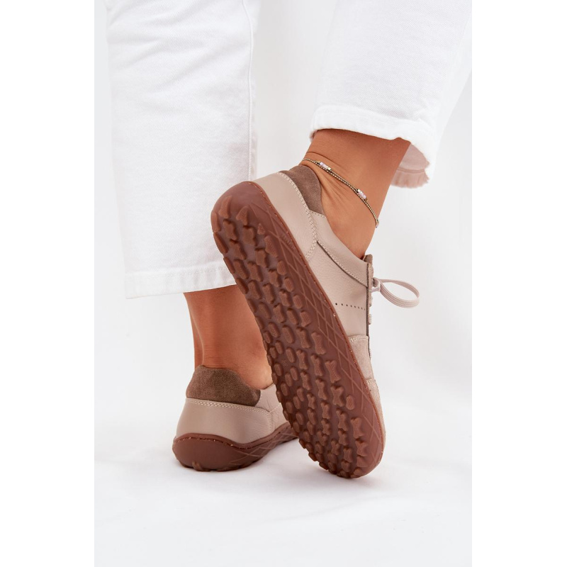 Dámske Kožené Tenisky Barefoot Zazoo N1277S2 Béžové