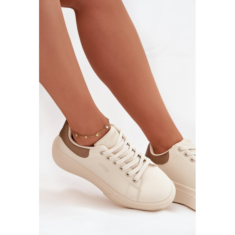Dámske Sneakersy Na Platforme Big Star SS274246 Svetlo Béžové - Béžová