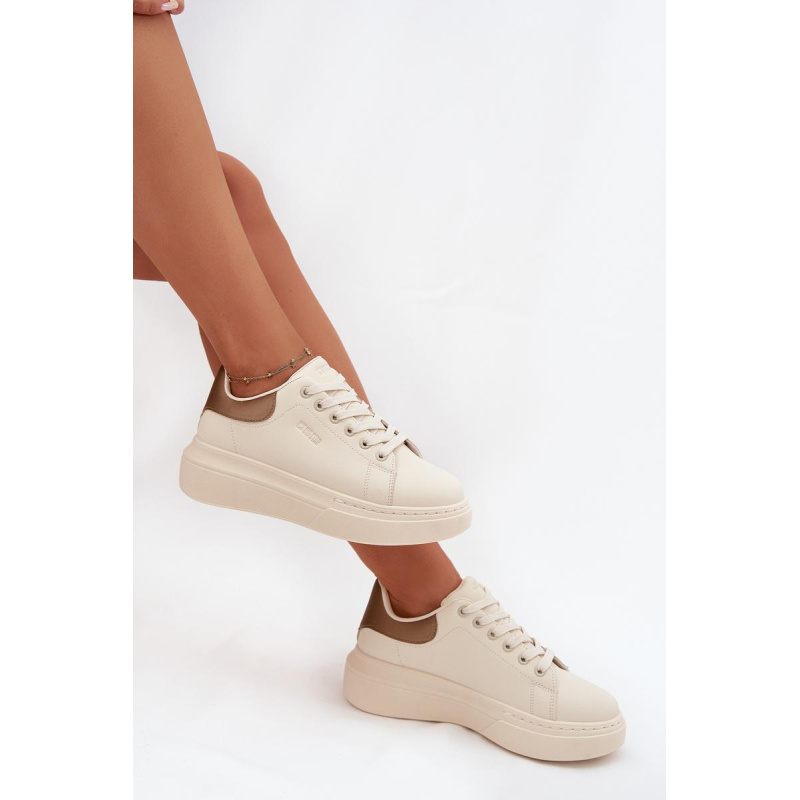 Dámske Sneakersy Na Platforme Big Star SS274246 Svetlo Béžové - Béžová