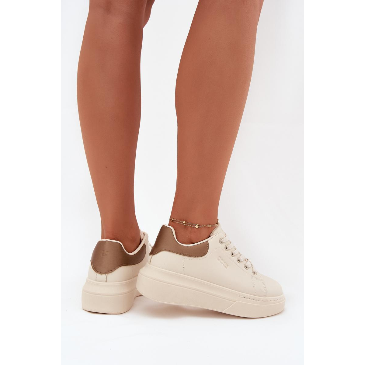 Dámske Sneakersy Na Platforme Big Star SS274246 Svetlo Béžové - Béžová