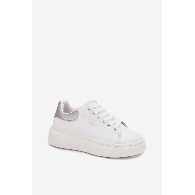 Dámske Tenisky Na Platforme Big Star SS274245 Bielo-Strieborné - Biela