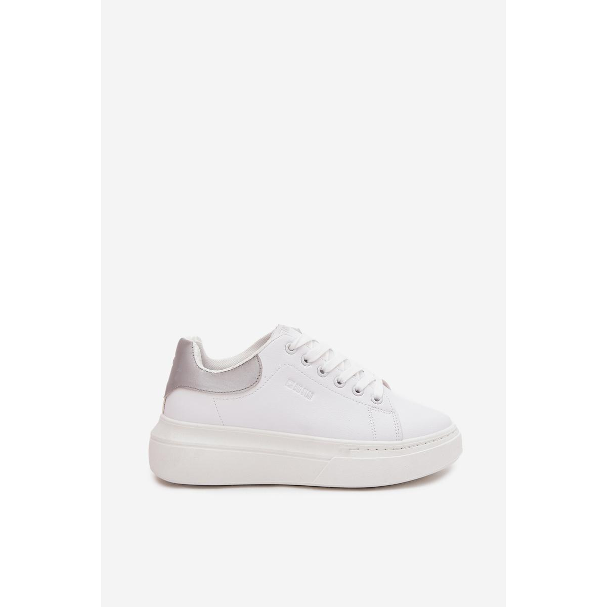 Dámske Tenisky Na Platforme Big Star SS274245 Bielo-Strieborné - Biela