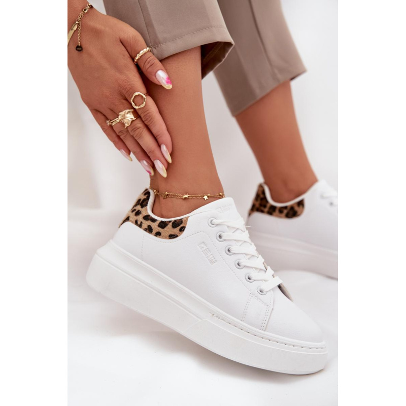 Dámske Tenisky Na Platforme Big Star SS274247 Biele Leopardie - Biela