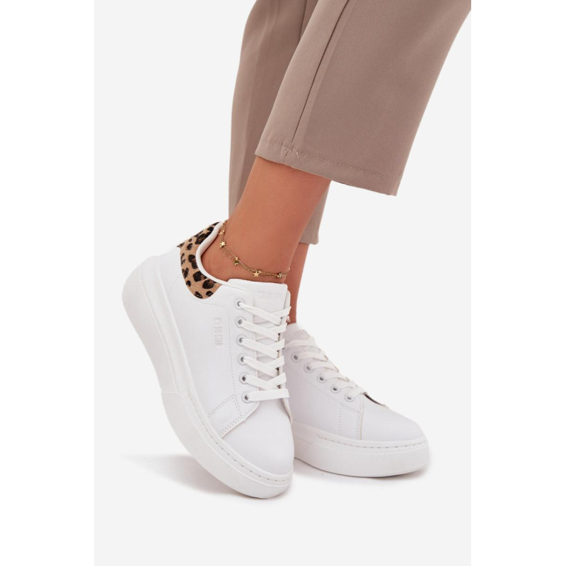 Dámske Tenisky Na Platforme Big Star SS274247 Biele Leopardie - Biela