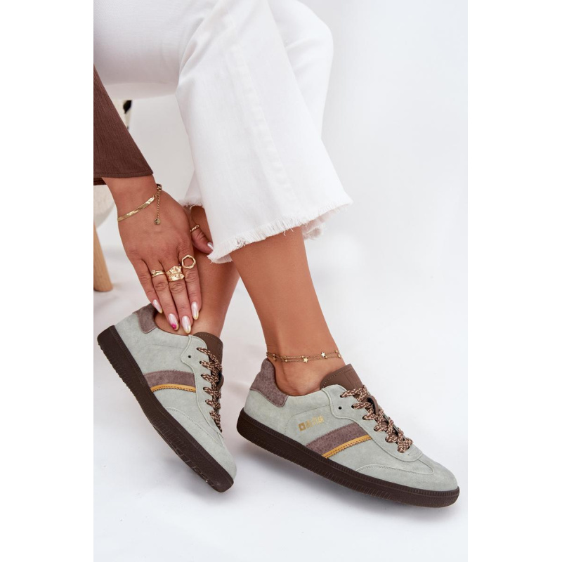 Dámske Nízke Sneakers Z Semiša Big Star SS274678 HI-POLY SYSTEM Mätový - Odtiene zelenej