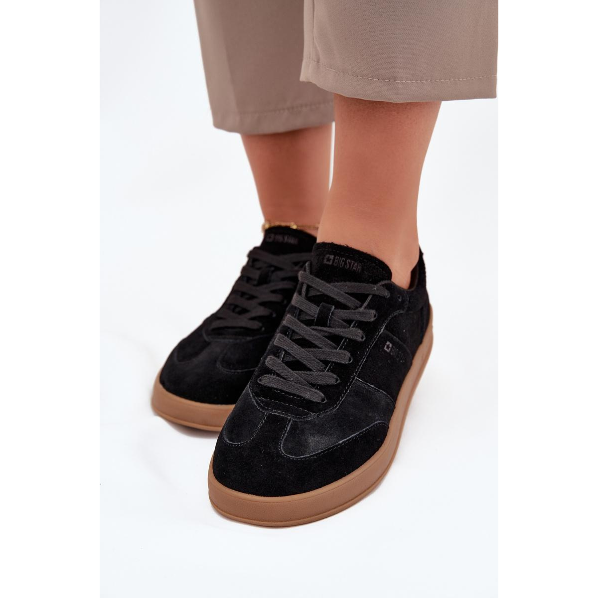 Dámske Semišové Tenisky Big Star SS274673 HI-POLY SYSTEM Čierne - Čierna