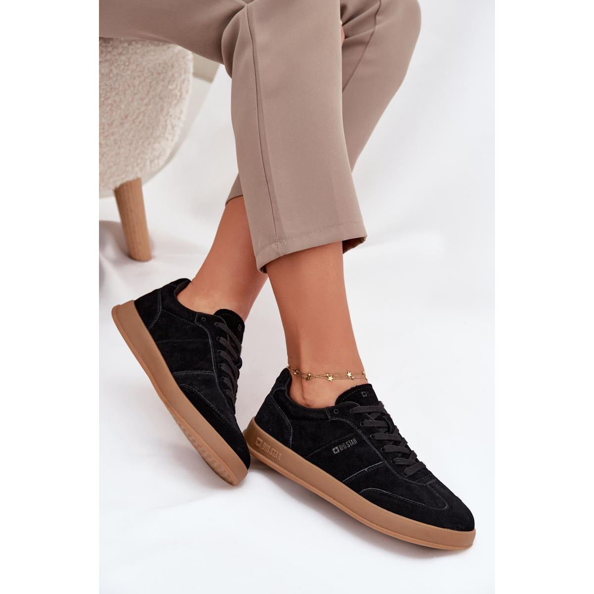 Dámske Semišové Tenisky Big Star SS274673 HI-POLY SYSTEM Čierne - Čierna