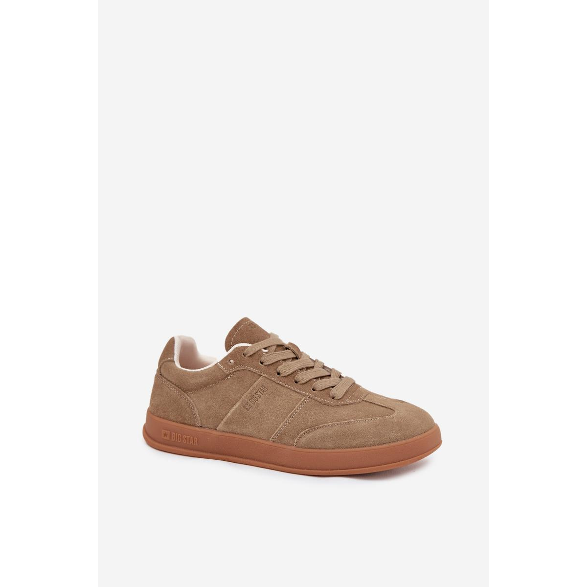 Dámske semišové sneakersy Big Star SS274675 HI-POLY SYSTEM Béžové - Béžová