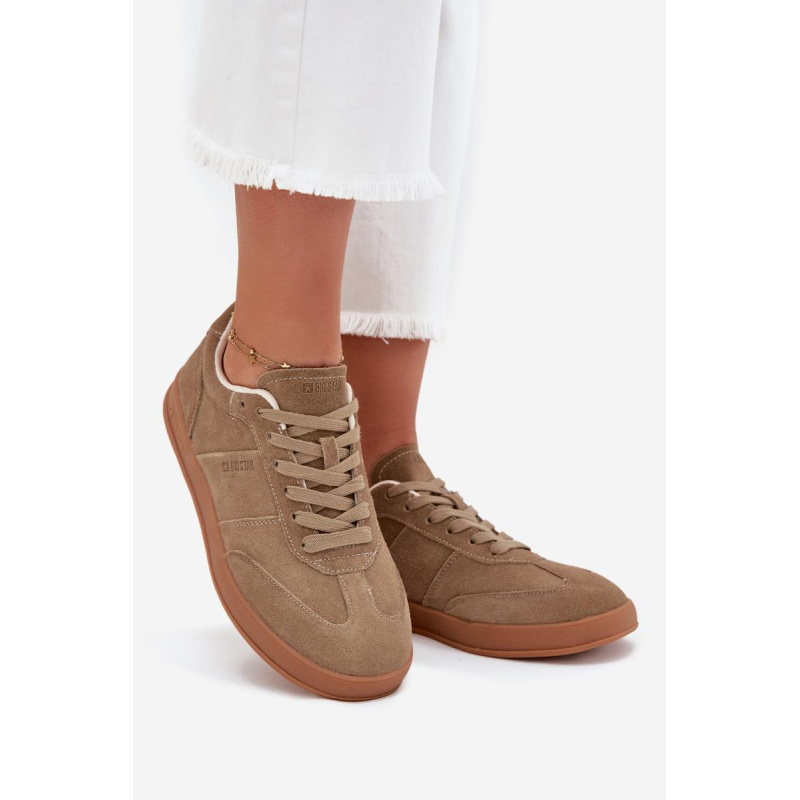 Dámske semišové sneakersy Big Star SS274675 HI-POLY SYSTEM Béžové - Béžová