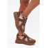 Dámske Zateplené Sneakersy Na Platforme Big Star OO274A218 HI-POLY SYSTEM Hnedé - Odtiene hnedej a béžovej
