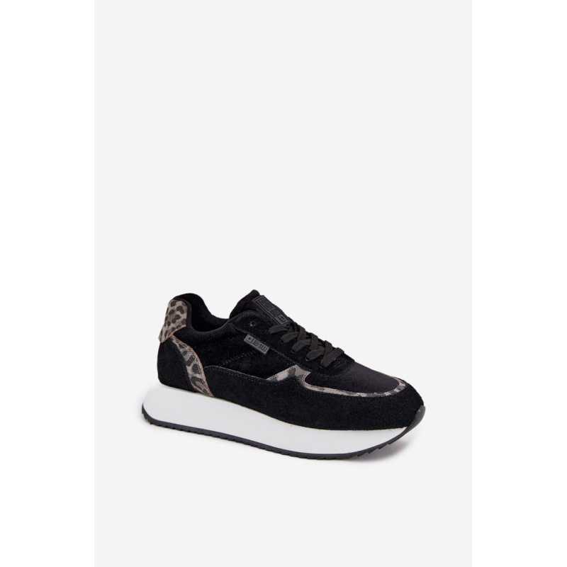 Dámske Zamszové Sneakersy Big Star OO274A312 HI-POLY SYSTEM Čierne Panther - Čierna