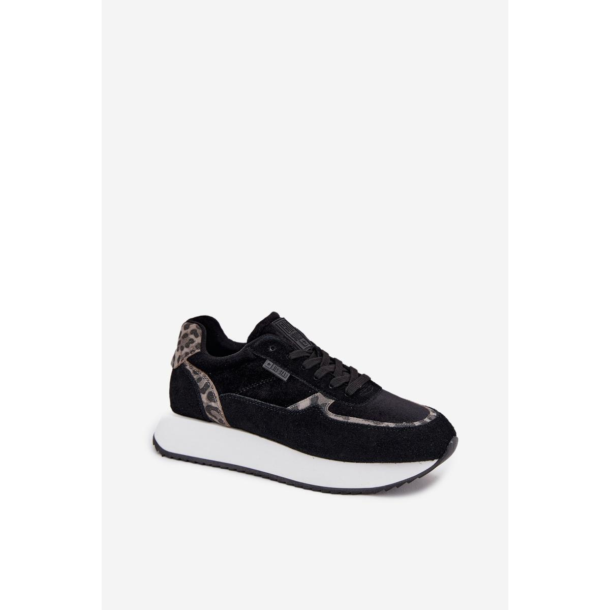 Dámske Zamszové Sneakersy Big Star OO274A312 HI-POLY SYSTEM Čierne Panther - Čierna
