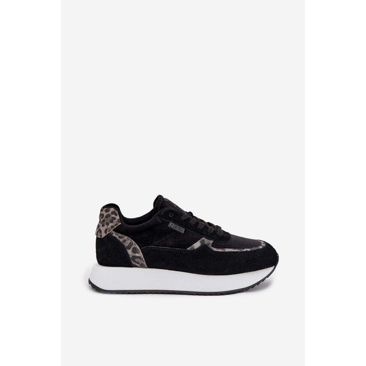 Dámske Zamszové Sneakersy Big Star OO274A312 HI-POLY SYSTEM Čierne Panther - Čierna