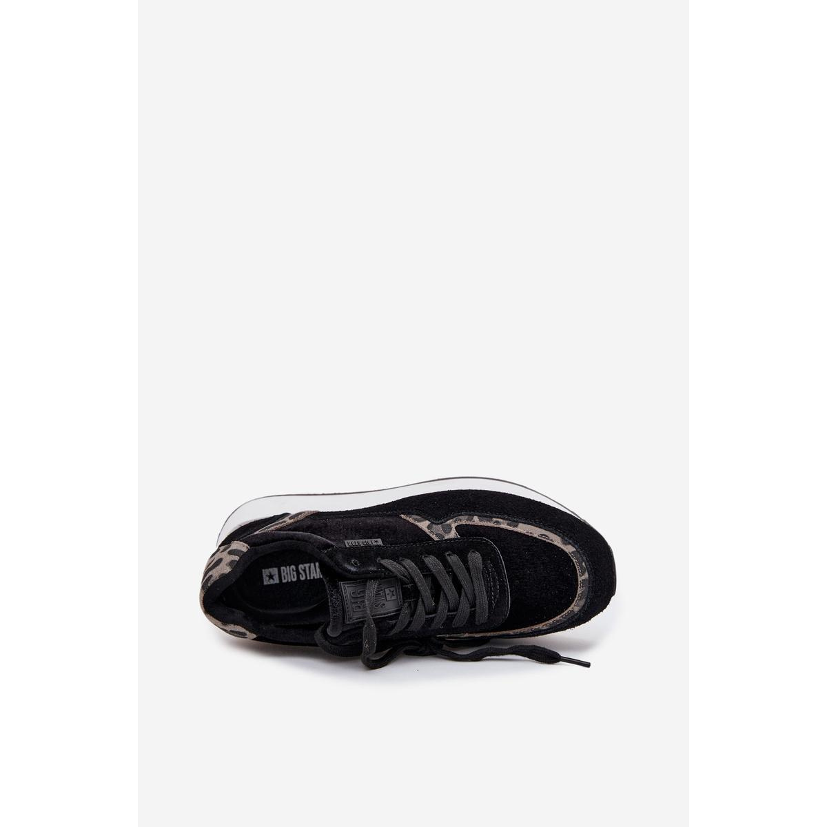 Dámske Zamszové Sneakersy Big Star OO274A312 HI-POLY SYSTEM Čierne Panther - Čierna