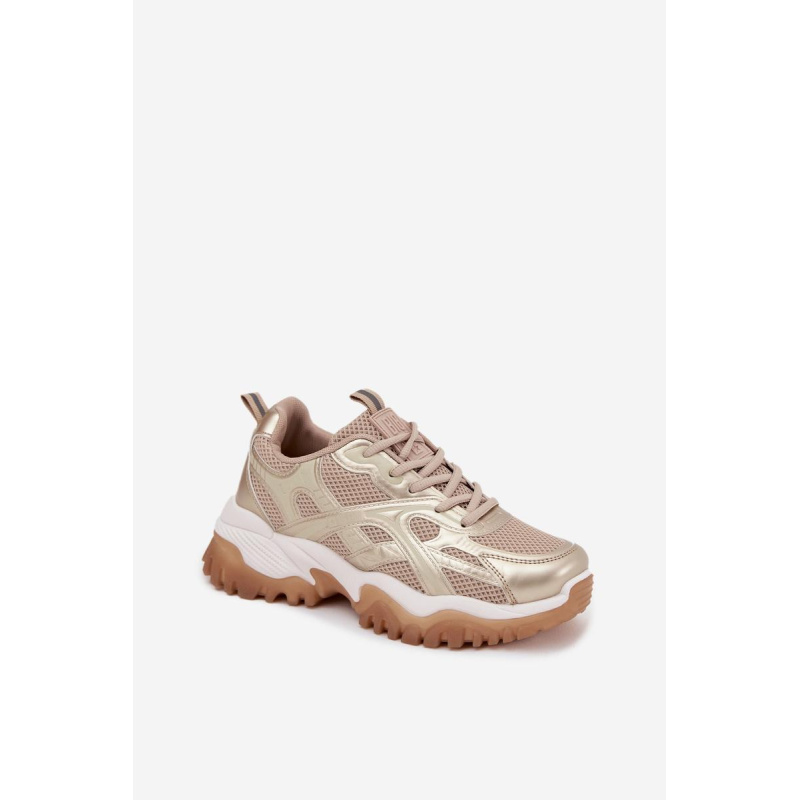 Dámske Športové Topánky Sneakers Big Star SS274014 Béžovo-Zlaté